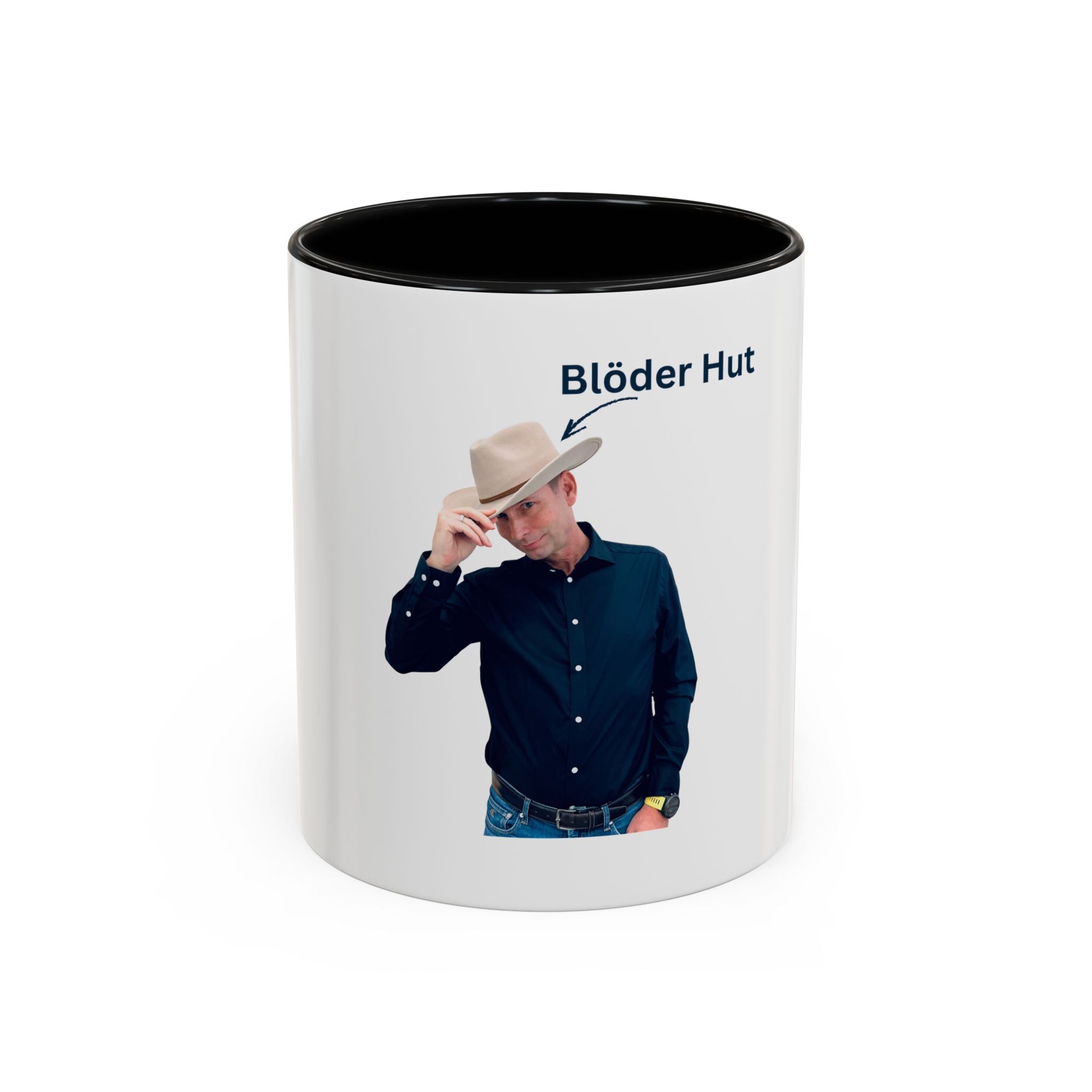 Cowboy Photo Mug with “Blöder Hut” - USA PRINT ONLY!