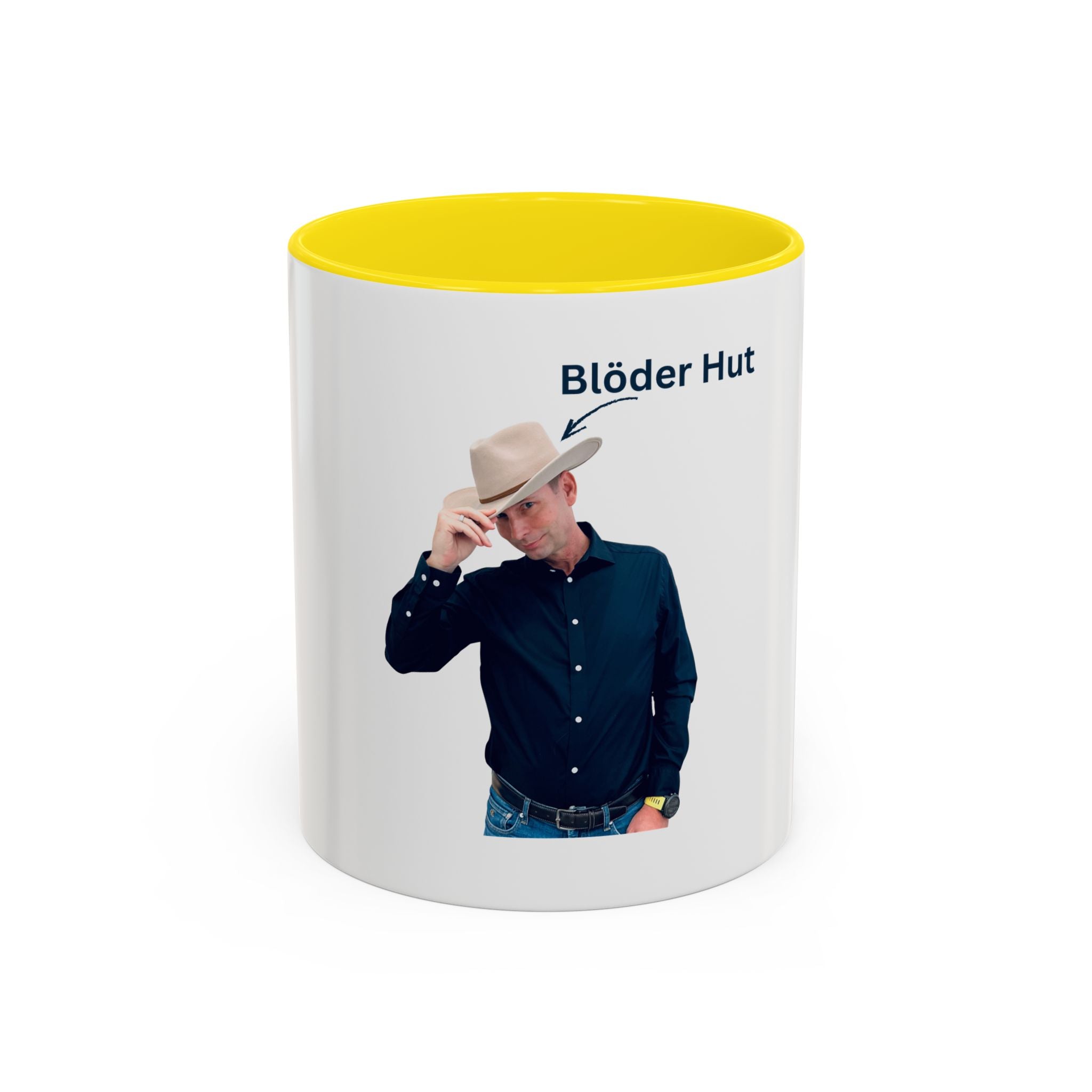 Cowboy Photo Mug with “Blöder Hut” - USA PRINT ONLY!